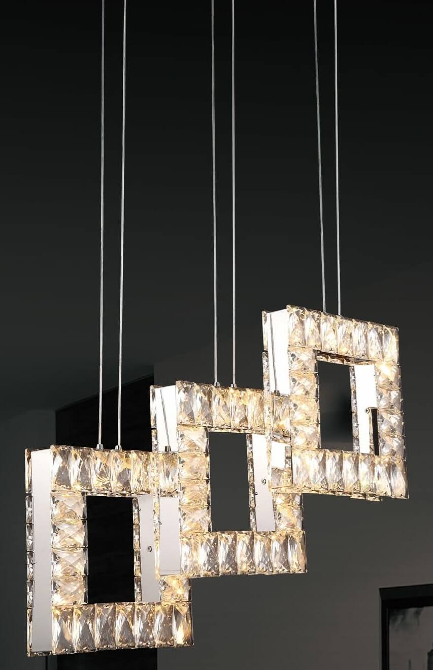 Candil de Cristal Cuadros 3 Luces - Image 2