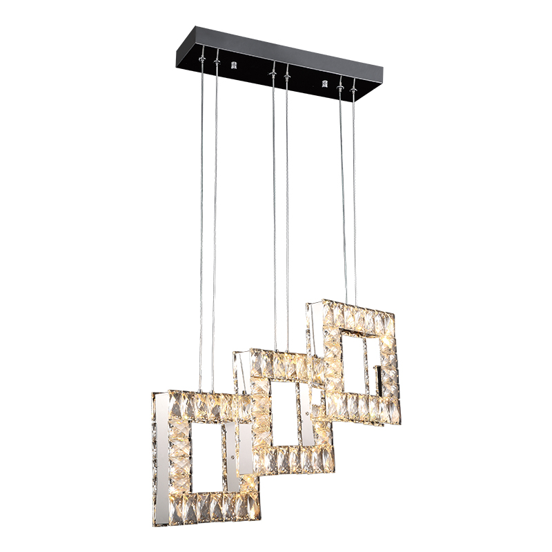 Candil de Cristal Cuadros 3 Luces