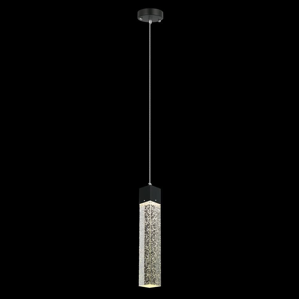 Candil Colgante Negro Cristal 1 Luz Cuadrado - Image 2