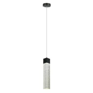 Candil Colgante Negro Cristal 1 Luz Cuadrado