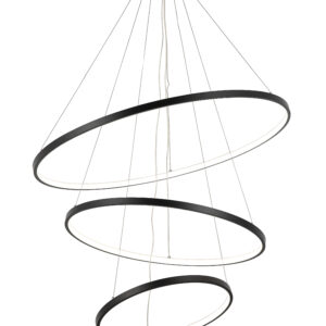 Candil Colgante 3 Aros Led Negro
