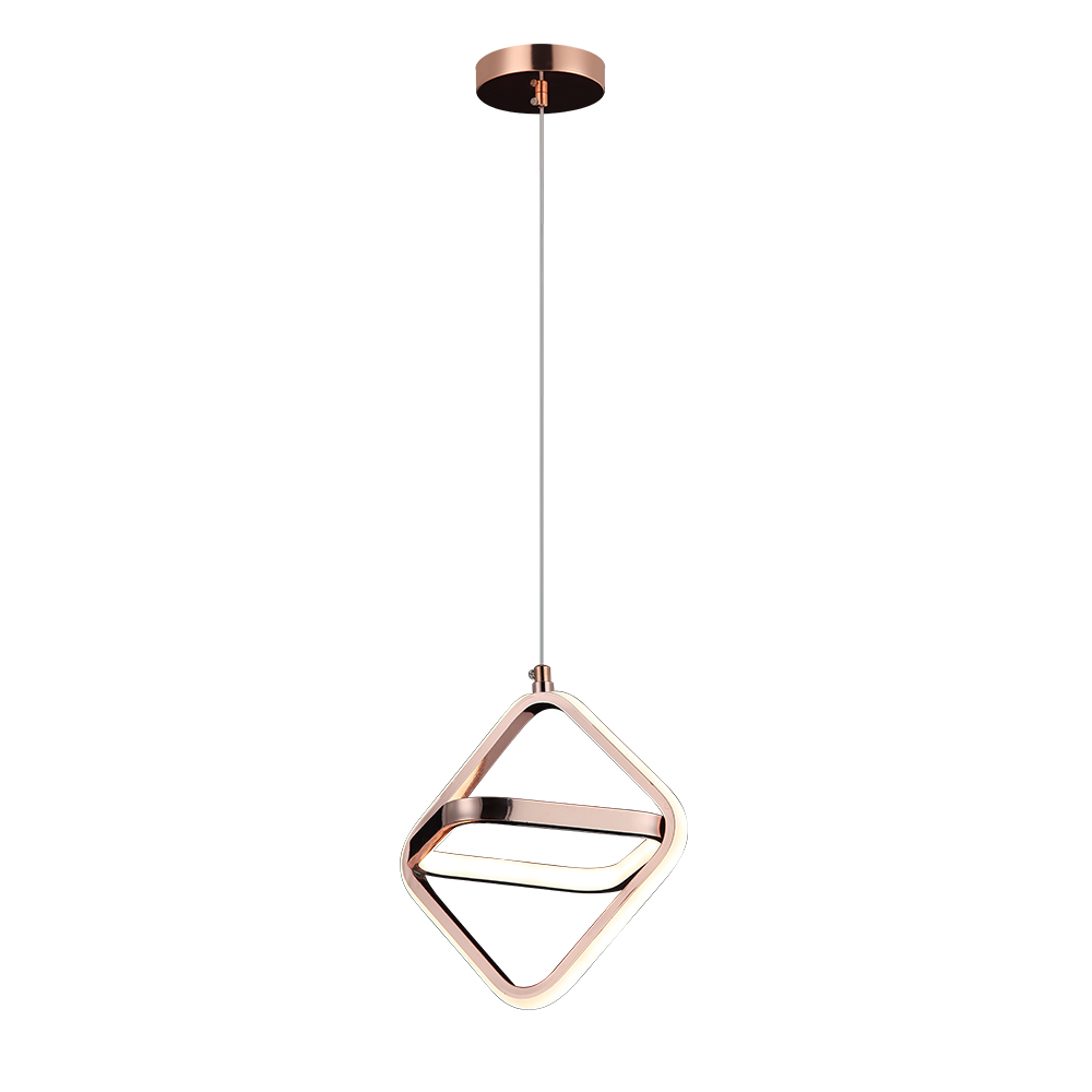 Candil Colgante Rombo De Led 1 Luz Rosa Rosado - Iluminación LUZ VIC