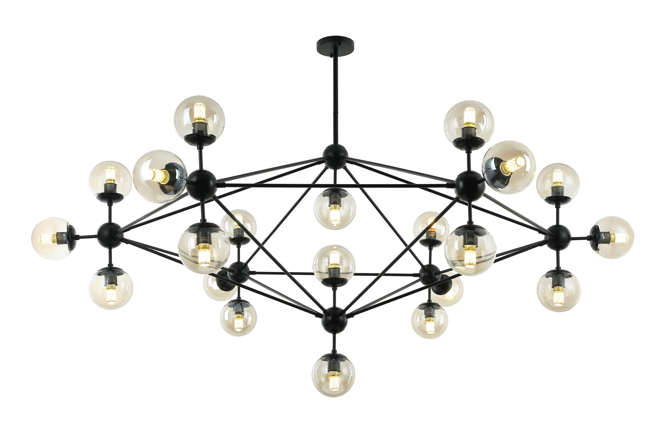 Candil De Esferas Modernas Vintage 21 Luces