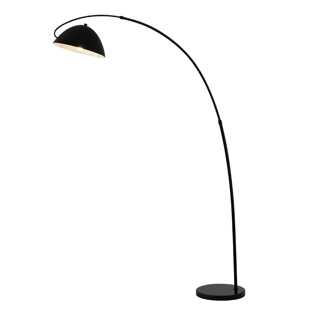 Lampara De Piso Curva Negra Moderna
