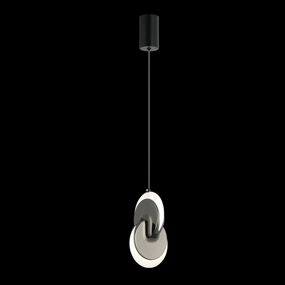 Candil Colgante De Media Luna Negra 1 Luz - Image 2