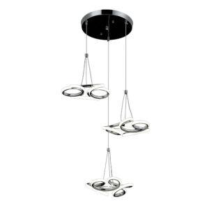 Lampara De Flor Led Cromo 3 Luces