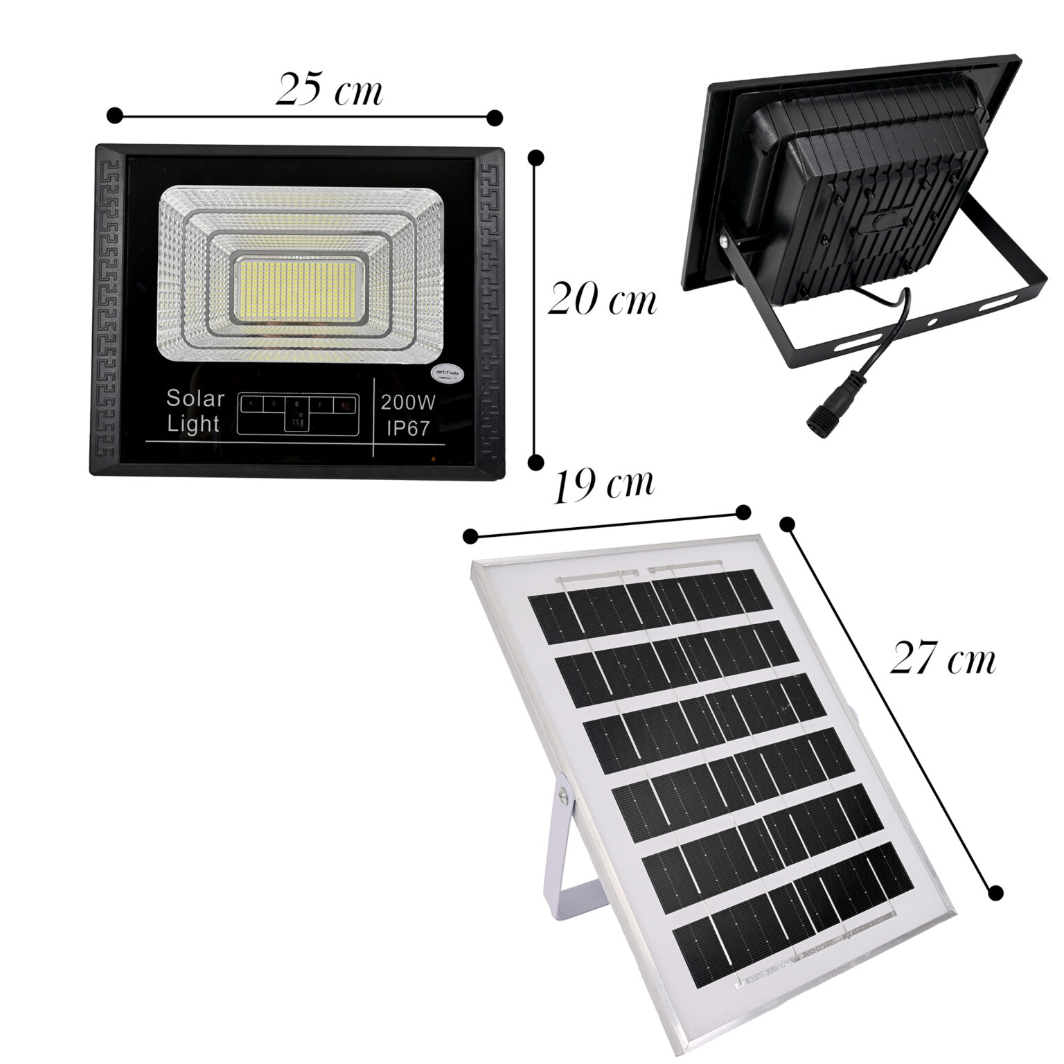 Reflector Con Panel Solar 200 W - Iluminación LUZ VIC