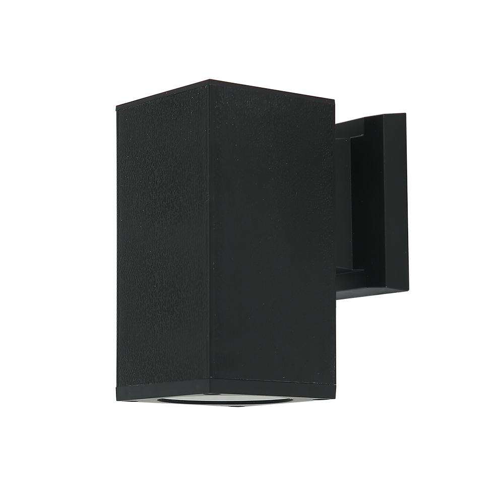 Arbotante Para Exterior 1 Foco Cuadrado Negro